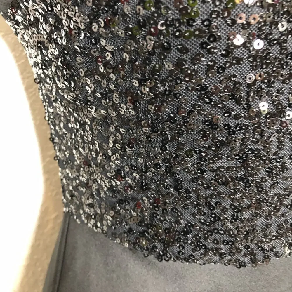 Guess black cutout sequin sleeveless sheath mini dress size 4 NWT